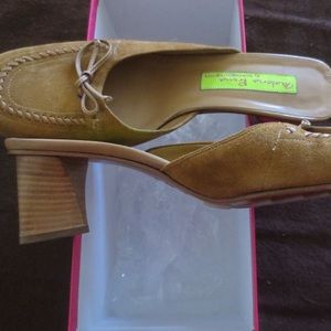 Suede sling back heels